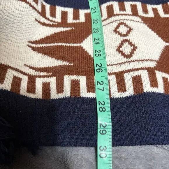 Cocogio Fringed Open Fron Cardigan Sweater Womens Sz L Aztec Boho Western Italy - Picture 14 of 16